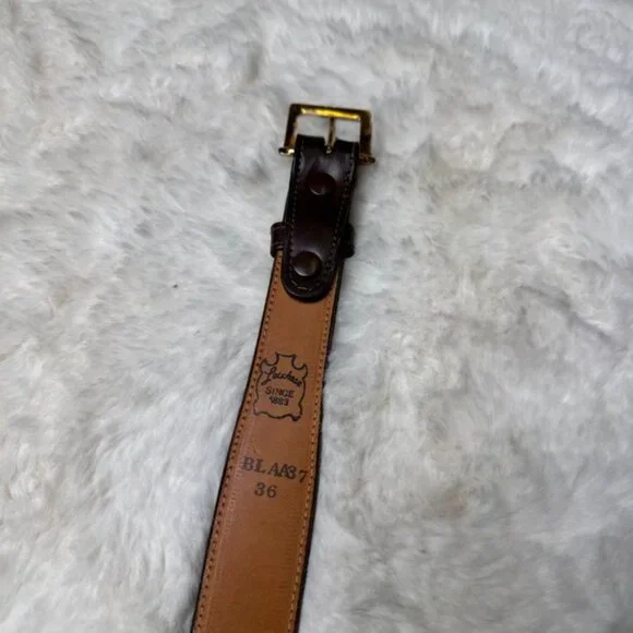Lucchese Western Cowgirl Southwestern Buckle Belt Vintage Leather Size 36 BLAA37 - Picture 3 of 11